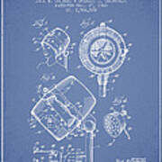 Hair Dryer Patent From 1960 - Light Blue Poster