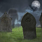 Halloween Graveyard Poster