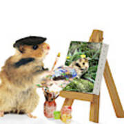 Hamster Painting Poster