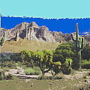 Hand Colored Photo Superstition Mountain Arizona Post Card No Date-2013 Poster