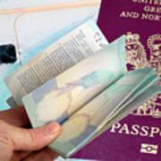 Hand Holding A British Passport Poster