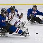 Handicapped Ice Hockey Players Poster