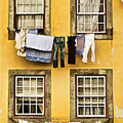 Hanging Clothes Of Old World Europe Poster