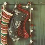 Hanging Stockings Ready For Christmas Poster