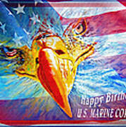 Happy Birthday Marine Corps Poster