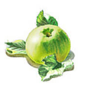 Happy Green Apple Poster