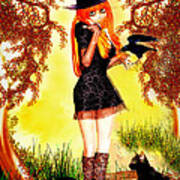 Happy Halloween Cute Witch Poster
