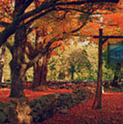 Hartwell Tavern Under Orange Fall Foliage Poster