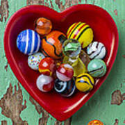 Heart Dish With Marbles Poster