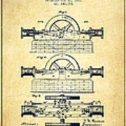 Henderson Steam Engine Patent Drawing From 1881- Vintage Poster