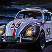 Herbie The Love Bug Painting Poster