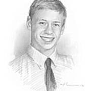 Highschool Boy Memorial Pencil Portrait Poster