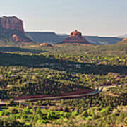 Highway, Courthouse Butte And Bell Poster