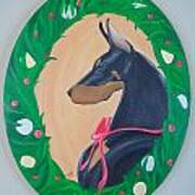 Holiday Doberman Poster