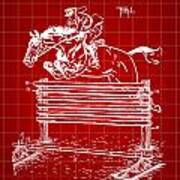Horse Jump Patent 1939 - Red Poster
