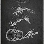 Horse Sunbonnet Patent From 1870 - Charcoal Poster