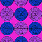 Hot Pink Orb Circle Bubble Pop A La After Warhol Poster