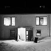 Houses With Lamps In The Windows And Snow Covered Street At Night Vardo Finnmark Norway Europe Poster