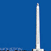 Houston San Jacinto Monument - Royal Blue Poster