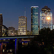 Houston Skyline At Night Poster