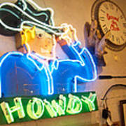 Howdy From The Neon Cowboy Taos Poster