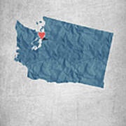 I Love Seattle Washington- Blue Poster