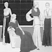Illustration Of Four Women Wearing Over Forty Poster