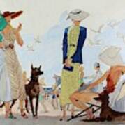 Illustration Of Women In Beachwear Poster