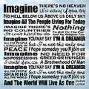 Imagine Song Lyrics - Sky Poster