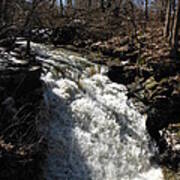 Indian Run Waterfall With February Snow Melt 1 Poster