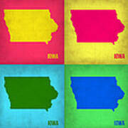 Iowa Pop Art Map 1 Poster