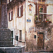 Italian Square In  Snow Poster