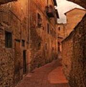 Italian Town Arched Walkway Poster