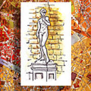 Italy Sketches Michelangelo David Poster