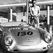 James Dean Filling His Porsche 550 Spyder, In A Gas Station In Mexico. Poster