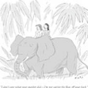 Jane Says To Tarzan As They Ride An Elephant Poster