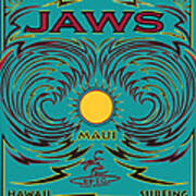 Surfing Jaws Hawaii Maui Poster