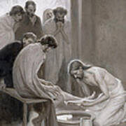 Jesus Washing The Feet Of His Disciples Poster