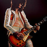 Jimmy Page In Led Zeppelin Painting Poster