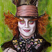 Johnny Depp As Mad Hatter Poster