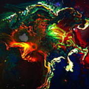 Kaboom - Bright Colorful Abstract Art By Kredart Poster