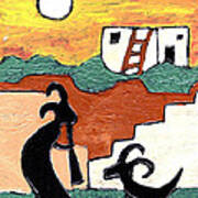 Kokopeli At The Pueblo Poster