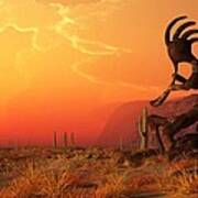 Kokopelli Sunset Poster