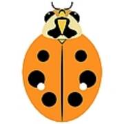 Ladybug Graphic Golden Orange Poster