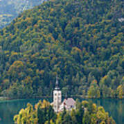 Lake Bled Island - Autumn Poster