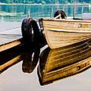 Lake Boat Reflection Poster