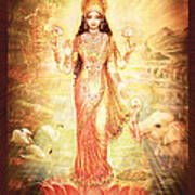 Lakshmi Goddess Of Fortune Vintage Poster