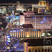 Las Vegas At Night Skyline Poster