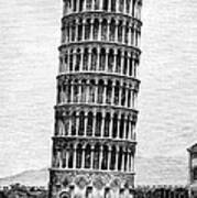 Leaning Tower Of Pisa 1870 Drawing Poster