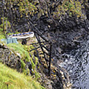 Ledge Boat Carrick-a-rede Northern Ireland Poster